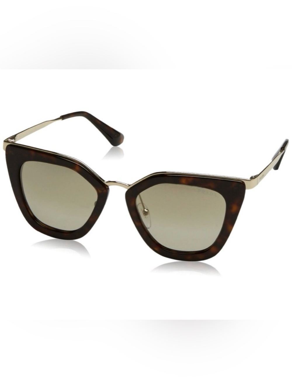 Prada Cat-Eye Tortoiseshell Sunglasses in Brown and Gold